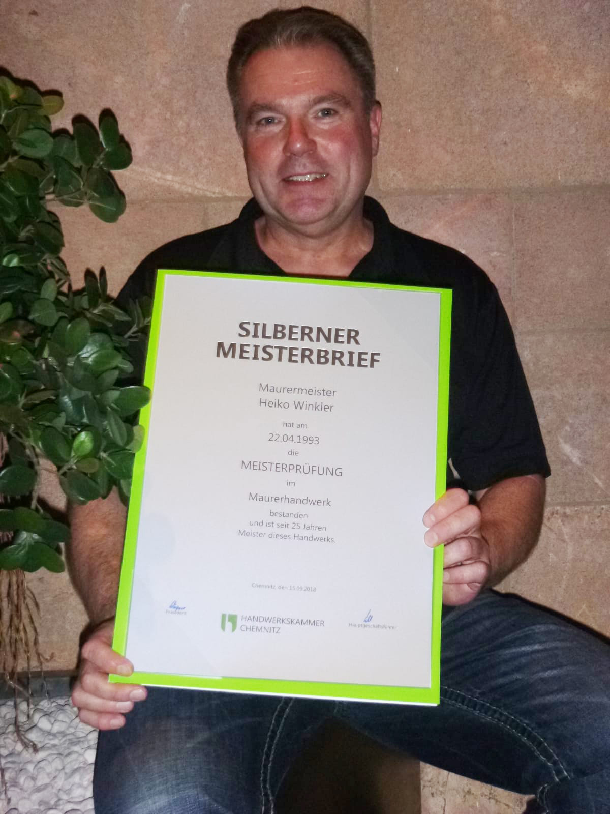 Heiko Winkler Silberner Meisterbrief